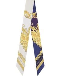 Versace - Off- Silk Twill Ribbon Scarf - Lyst