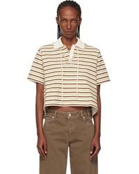 Moncler - Off- & Striped Cotton Polo - Lyst