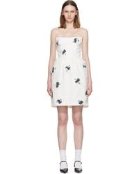 ShuShu/Tong - Floral Appliqué Strapless Minidress - Lyst
