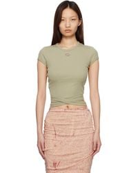 DIESEL - Ribbed Wrap-Around Laces T-Shirt - Lyst