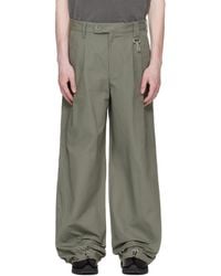 Reese Cooper - Khaki Cotton Ripstop Pleated Trousers - Lyst