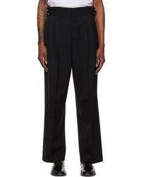HUGO - Adjustable Waistband Wool Formal Trousers - Lyst