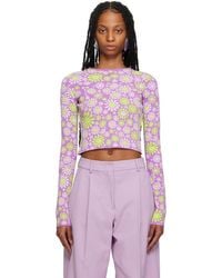 Sportmax - Purple Fiorito Long Sleeve T-shirt - Lyst