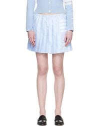 Thom Browne - Oxford 4-Bar Drawstring Pleated Miniskirt - Lyst