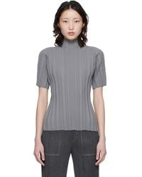 Pleats Please Issey Miyake - Rib Knit Top - Lyst