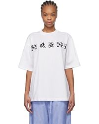 Marni - T-shirt Bianca Con Logo Pop Fields Nero - Lyst