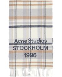 Acne Studios - Check Logo Wide Scarf - Lyst