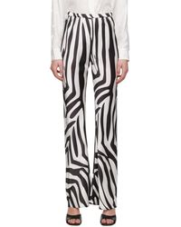 SILK LAUNDRY - Pantalon de détente noir et blanc à motif imprimé - Lyst