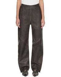 Acne Studios - Brown Casual Leather Trousers - Lyst