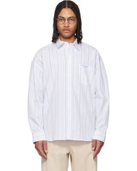 WOOYOUNGMI - Chemise Surdimensionnée Bleue À Rayures - Lyst