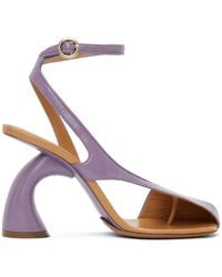 Dries Van Noten - Purple Leather Heeled Sandals - Lyst