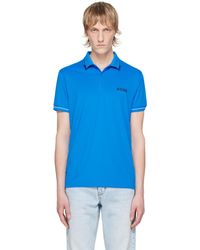 BOSS - ブルー ボンディングロゴ ポロシャツ - Lyst