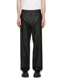 N. Hoolywood - Wide Faux-leather Trousers - Lyst