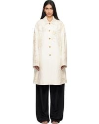 Dries Van Noten - Off- Embroidered A-Line Coat - Lyst