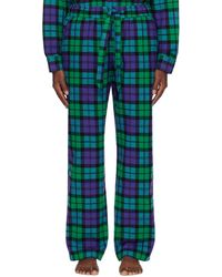 Tekla - Pantalon de pyjama vert et bleu à carreaux - Lyst