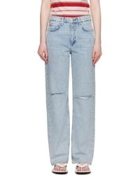 Rag & Bone - Jean Décontracté Et Droit Shea Bleu À Taille Haute - Lyst