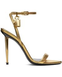 Tom Ford - Padlock Pointy Naked Heeled Sandals - Lyst