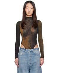Jean Paul Gaultier - Ssense Exclusive High Neck Printed Acid Water Bodysuit - Lyst