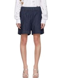 Dries Van Noten - インディゴ デニム ワイドショートパンツ - Lyst
