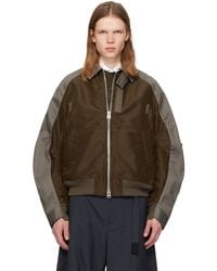 Sacai - Cotton Chino & Nylon Twill Bomber Jacket - Lyst
