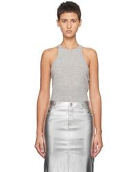 STAUD - Gray Ayana Tank Top - Lyst
