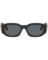 Versace - Lunettes De Soleil Noires À Ferrures À Logo Medusa Biggie - Lyst