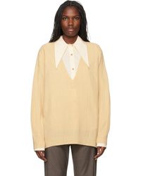 THE GARMENT - Pull Surdimensionné Jaune À Col En V - Lyst