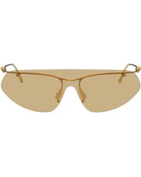 Bottega Veneta - Gold Knot Shield Sunglasses - Lyst