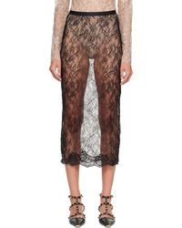 Valentino - Lace Midi Skirt - Lyst