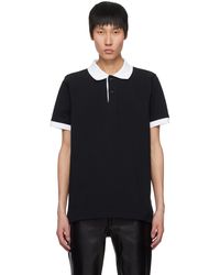 Ernest W. Baker Pinstripe Polo in Black for Men | Lyst
