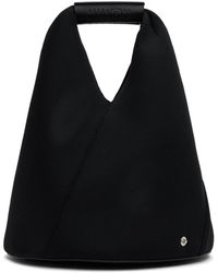 MM6 by Maison Martin Margiela - Cabas de style sac seau noir à panneaux triangulaires - Lyst