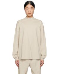 Fear Of God - Taupe Mock Neck Long Sleeve T-shirt - Lyst