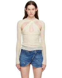 Coperni - T-shirt blanc cassé à découpes et ornement torsadé - Lyst