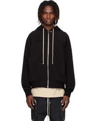 Rick Owens - Pull À Capuche De Style Coupe-Vent Noir En Jersey Épais - Lyst