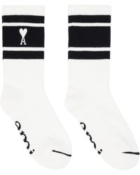 Ami Paris - Ami De Cœur Striped Socks - Lyst