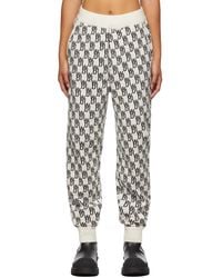 we11done Off- Wool Logo Lounge Trousers - White