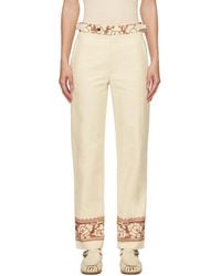 Bode - Off-white Rose Garland Trousers - Lyst