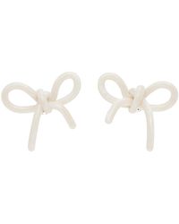 ShuShu/Tong - Ssense Exclusive Off-white Yvmin Edition Bow Earrings - Lyst