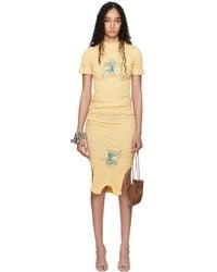 Conner Ives - Ssense Exclusive Shirred T-Shirt Midi Dress - Lyst