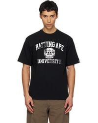 A Bathing Ape - Spray Print College Logo T-Shirt - Lyst
