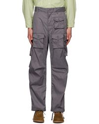 Engineered Garments - Enginee garments pantalon cargo gris à poches soufflet - Lyst