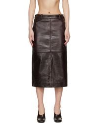 Frankie Shop - Taney Pencil Croc Leather Midi Skirt - Lyst