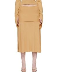 AYA MUSE - Tan Rylin Midi Skirt - Lyst