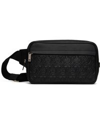 Ferragamo - Sac-Ceinture Noir À Motif Gancini - Lyst
