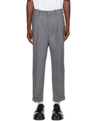 Ami Paris - Gray Carrot-fit Trousers - Lyst