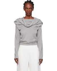 MM6 by Maison Martin Margiela - Wool Jersey Long-Sleeved Top - Lyst