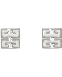 Givenchy - Boucles d'oreilles argentées à logo 4g - Lyst