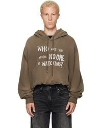 R13 - Khaki Balloon Popover 'Who Are You' Hoodie - Lyst