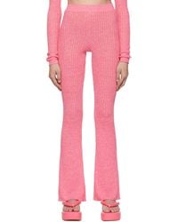 MSGM - Pink Linen Lounge Pants - Lyst