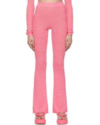 MSGM - Pantalon de survêtement rose en lin - Lyst